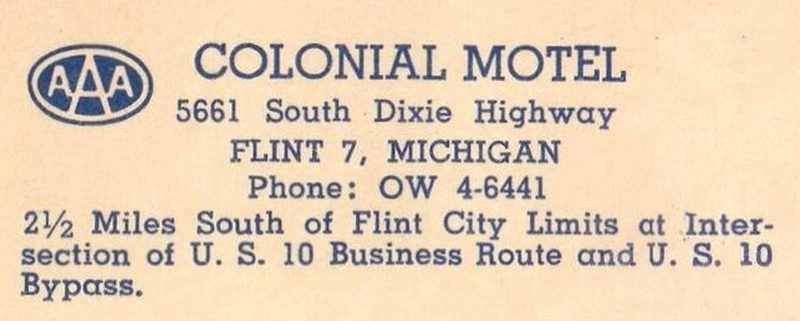 Colonial Motel - Postcard